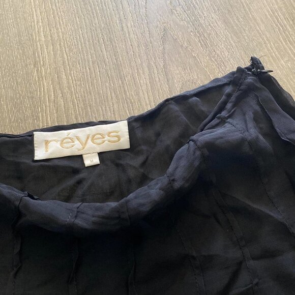 vintage sheer pleated mini black skirt - Picture 6 of 8